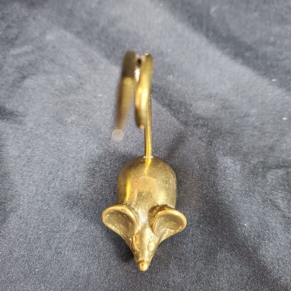 VTG Solid Brass Mouse Note Spike | Mid Century Canadian Brass Desk Paper Spike | - Picture 14 of 16